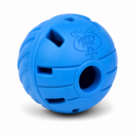 Happy Feet Pet Shop II Treat Dispensing Dog Ball – Interactive Puzzle Toy for Dogs, Durable Rubber Chew Toy, Slow Feeder Ball (Blue) - Image 4